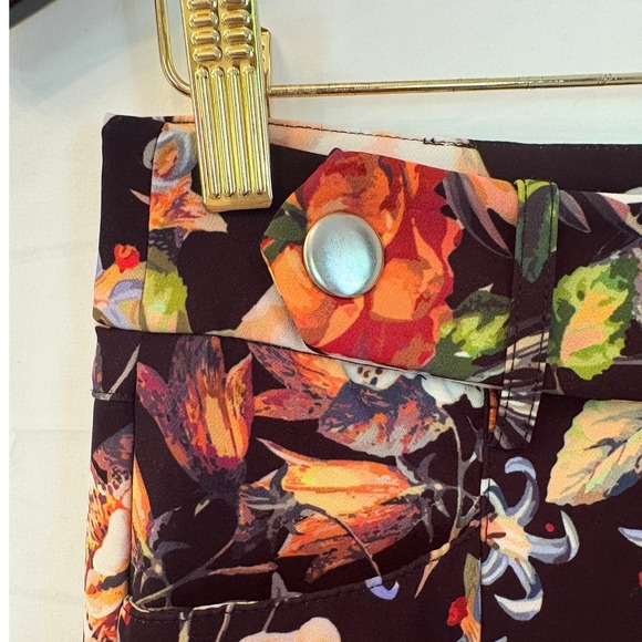 INC International Concepts Floral Wide Leg High Waist Cropped Pants 2 Artsy Boho - Picture 4 of 10